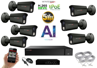 MS AI IP 7kamerový set se switchem 5 Mpix GTube (6373K7B)